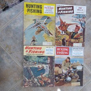 4 vintage Hunting Fishing magazines 1949 1951 52 54 back issues sporting